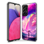 Samsung Galaxy A20 Kawaii Manga Pink Cherry Blossom Japanese Rainbow Girl Hybrid Protective Phone Case Cover