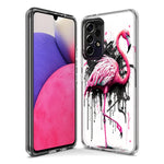 Samsung Galaxy A14 Pink Flamingo Painting Graffiti Hybrid Protective Phone Case Cover