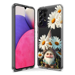 Samsung Galaxy A72 Cute Gnome White Daisy Flowers Floral Hybrid Protective Phone Case Cover