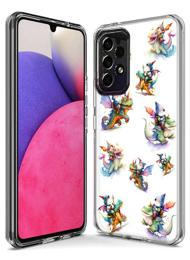 Samsung Galaxy A12 Cute Fairy Cartoon Gnomes Dragons Monsters Hybrid Protective Phone Case Cover