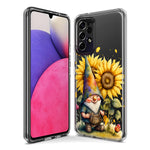 Samsung Galaxy A12 Cute Gnome Sunflowers Clear Hybrid Protective Phone Case Cover