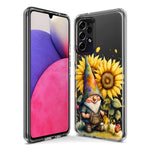 Samsung Galaxy A31 5G Cute Gnome Sunflowers Clear Hybrid Protective Phone Case Cover