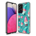 Samsung Galaxy A31 5G Turquoise Pink Hearts Gnomes Hybrid Protective Phone Case Cover