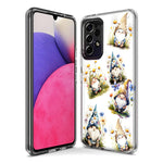 LG K51 Cute White Blue Daisies Gnomes Hybrid Protective Phone Case Cover