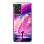 Samsung Galaxy A53 Kawaii Manga Pink Cherry Blossom Japanese Rainbow Girl Hybrid Protective Phone Case Cover