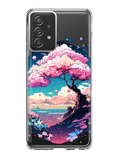 Samsung Galaxy A52 Kawaii Manga Pink Cherry Blossom Japanese Sky Floral Ocean Hybrid Protective Phone Case Cover