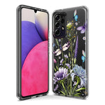 Samsung Galaxy A01 Lavender Dragonfly Butterflies Spring Flowers Hybrid Protective Phone Case Cover