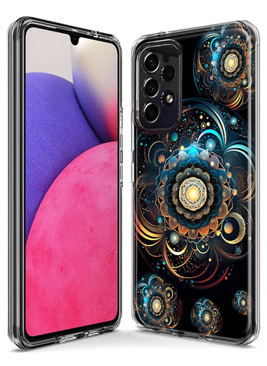 Samsung Galaxy J3 J337 Mandala Geometry Abstract Multiverse Pattern Hybrid Protective Phone Case Cover