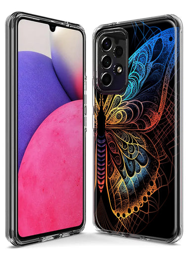 Samsung Galaxy A54 Mandala Geometry Abstract Butterfly Pattern Hybrid Protective Phone Case Cover