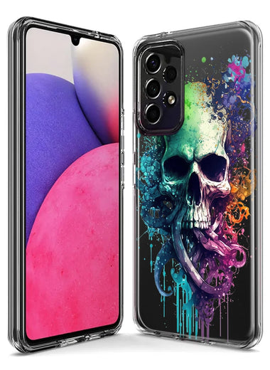 Samsung Galaxy A20 Fantasy Octopus Tentacles Skull Hybrid Protective Phone Case Cover