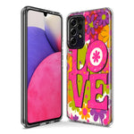 Samsung Galaxy Z Flip 4 Pink Daisy Love Graffiti Painting Art Hybrid Protective Phone Case Cover