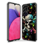 Samsung Galaxy A12 Fantasy Paint Splash Pirate Skull Hybrid Protective Phone Case Cover