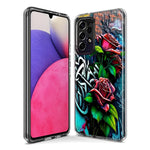 Samsung Galaxy A13 Red Roses Graffiti Painting Art Hybrid Protective Phone Case Cover