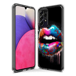 Samsung Galaxy A22 5G Colorful Lip Graffiti Painting Art Hybrid Protective Phone Case Cover