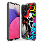 LG K51 Skull Face Graffiti Painting Art Hybrid Protective Phone Case Cover