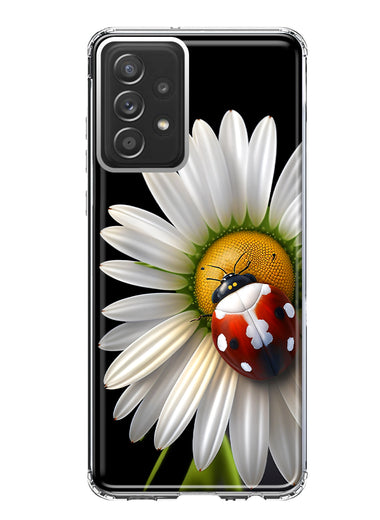 Samsung Galaxy A52 Cute White Daisy Red Ladybug Double Layer Phone Case Cover