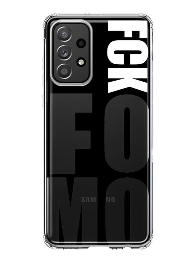 Samsung Galaxy A53 Black Clear Funny Text Quote Fckfomo Hybrid Protective Phone Case Cover