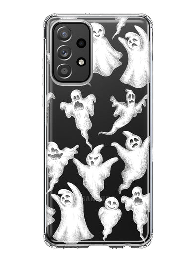 Samsung Galaxy A32 5G Cute Halloween Spooky Floating Ghosts Horror Scary Hybrid Protective Phone Case Cover