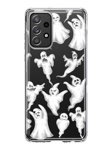 Samsung Galaxy A33 5G Cute Halloween Spooky Floating Ghosts Horror Scary Hybrid Protective Phone Case Cover