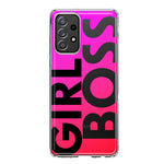 Samsung Galaxy A52 Pink Clear Funny Text Quote Girl Boss Hybrid Protective Phone Case Cover