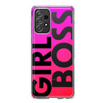 Samsung Galaxy A33 5G Pink Clear Funny Text Quote Girl Boss Hybrid Protective Phone Case Cover