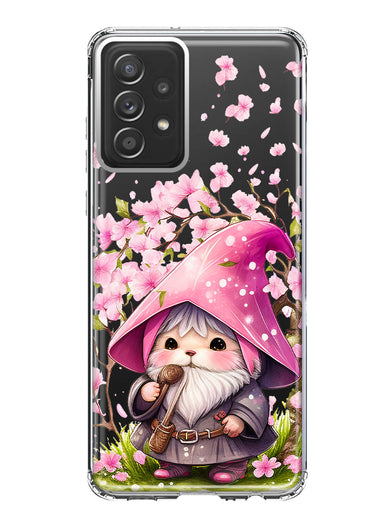 Samsung Galaxy A52 Cute Pink Cherry Blossom Gnome Spring Floral Flowers Double Layer Phone Case Cover