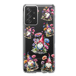 Samsung Galaxy A53 Cute Pink Purple Cosmos Flowers Gnomes Spring Floral Double Layer Phone Case Cover