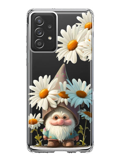 Samsung Galaxy A53 Cute Gnome White Daisy Flowers Floral Hybrid Protective Phone Case Cover