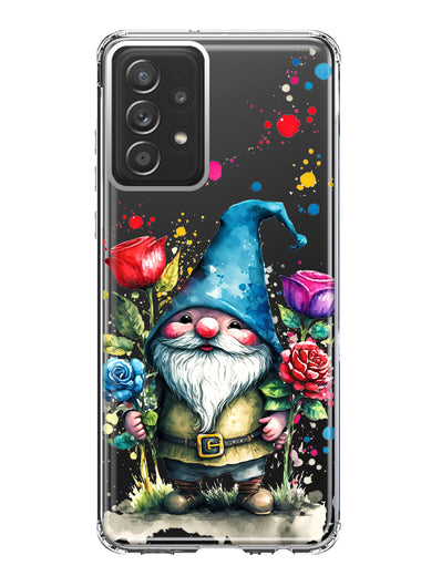 Samsung Galaxy A32 5G Gnome Red Purple Blue Roses Garden Hybrid Protective Phone Case Cover