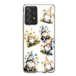 Samsung Galaxy A52 Cute White Blue Daisies Gnomes Hybrid Protective Phone Case Cover