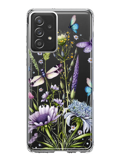 Samsung Galaxy A32 5G Lavender Dragonfly Butterflies Spring Flowers Hybrid Protective Phone Case Cover