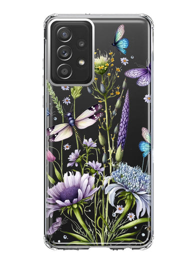 Samsung Galaxy A52 Lavender Dragonfly Butterflies Spring Flowers Hybrid Protective Phone Case Cover