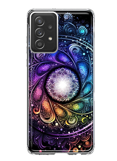 Samsung Galaxy A32 5G Mandala Geometry Abstract Galaxy Pattern Hybrid Protective Phone Case Cover