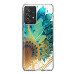 Samsung Galaxy A31 5G Mandala Geometry Abstract Peacock Feather Pattern Hybrid Protective Phone Case Cover