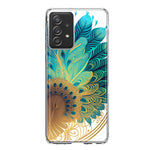 Samsung Galaxy A53 Mandala Geometry Abstract Peacock Feather Pattern Hybrid Protective Phone Case Cover