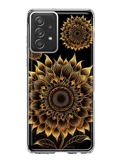 Samsung Galaxy A33 5G Mandala Geometry Abstract Sunflowers Pattern Hybrid Protective Phone Case Cover