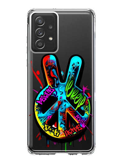 Samsung Galaxy A32 5G Peace Graffiti Painting Art Hybrid Protective Phone Case Cover