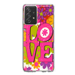 Samsung Galaxy A53 Pink Daisy Love Graffiti Painting Art Hybrid Protective Phone Case Cover