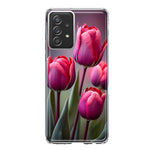 Samsung Galaxy A52 Pink Tulip Flowers Floral Hybrid Protective Phone Case Cover