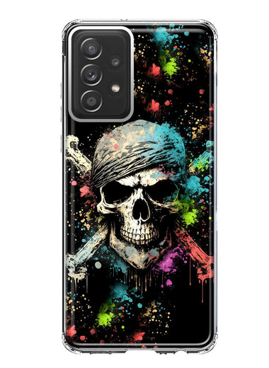 Samsung Galaxy A53 Fantasy Paint Splash Pirate Skull Hybrid Protective Phone Case Cover