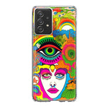 Samsung Galaxy A52 Neon Rainbow Psychedelic Trippy Hippie DaydreamHybrid Protective Phone Case Cover