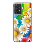 Samsung Galaxy A52 Colorful Rainbow Daisies Blue Pink White Green Double Layer Phone Case Cover
