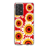 Samsung Galaxy A53 Yellow Sunflowers Polkadot on Red Double Layer Phone Case Cover