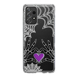 Samsung Galaxy A53 Halloween Skeleton Heart Hands Spooky Spider Web Hybrid Protective Phone Case Cover