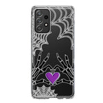 Samsung Galaxy A33 5G Halloween Skeleton Heart Hands Spooky Spider Web Hybrid Protective Phone Case Cover
