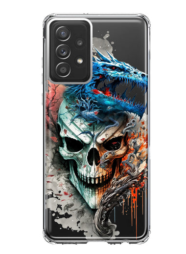 Samsung Galaxy A52 Fantasy Blue Dragon Dream Skull Double Layer Phone Case Cover