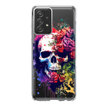 Samsung Galaxy A53 Fantasy Skull Red Purple Roses Hybrid Protective Phone Case Cover