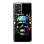Samsung Galaxy A52 Fantasy Skull Headphone Colorful Pop Art Hybrid Protective Phone Case Cover
