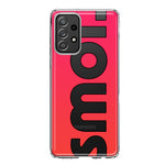 Samsung Galaxy A32 5G Red Pink Clear Funny Text Quote Smol Hybrid Protective Phone Case Cover