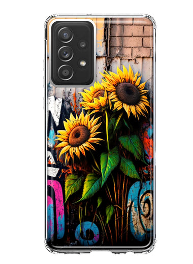Samsung Galaxy A52 Sunflowers Graffiti Painting Art Hybrid Protective Phone Case Cover